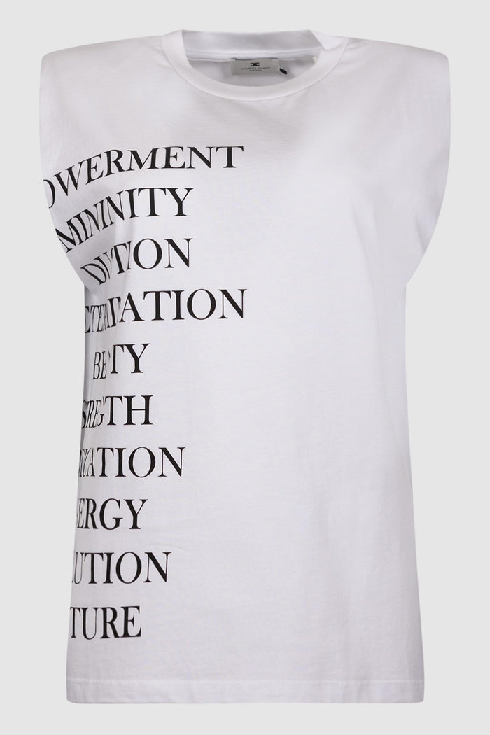 T-shirt in jersey con stampa lettering