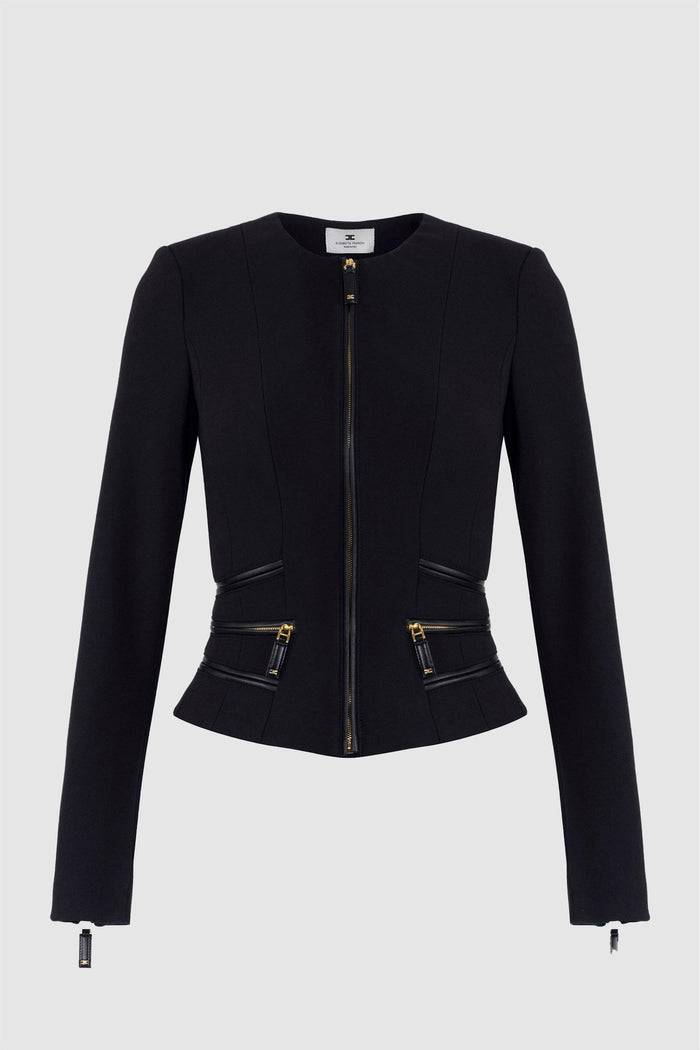 Giacca in doppio crêpe con dettagli zip