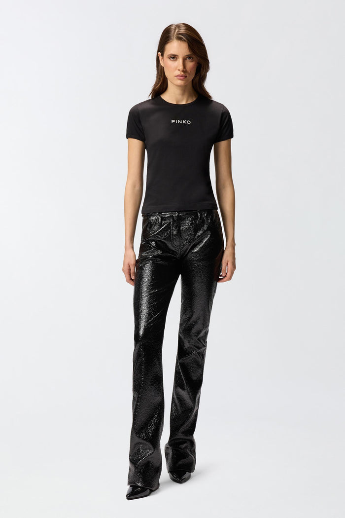 T-shirt maniche corte logo ricamato-5