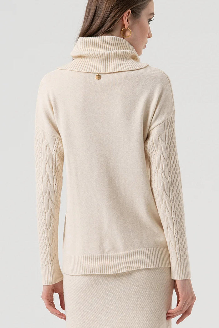 Maglia loose fit con punto treccia-4