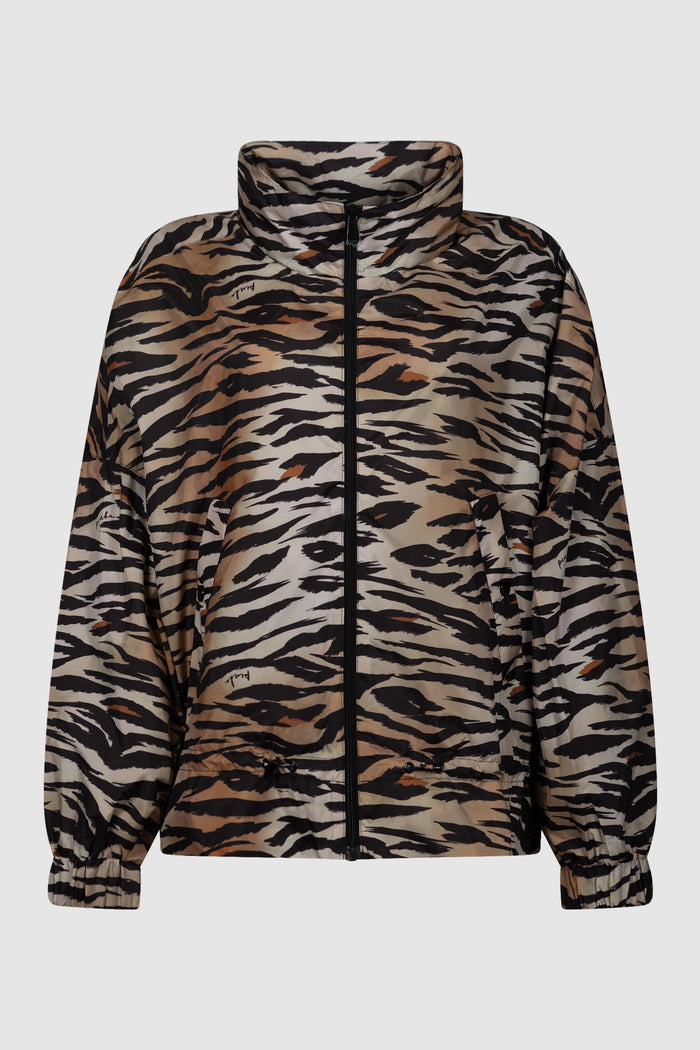 Giubbino con zip e stampa tigrata-1