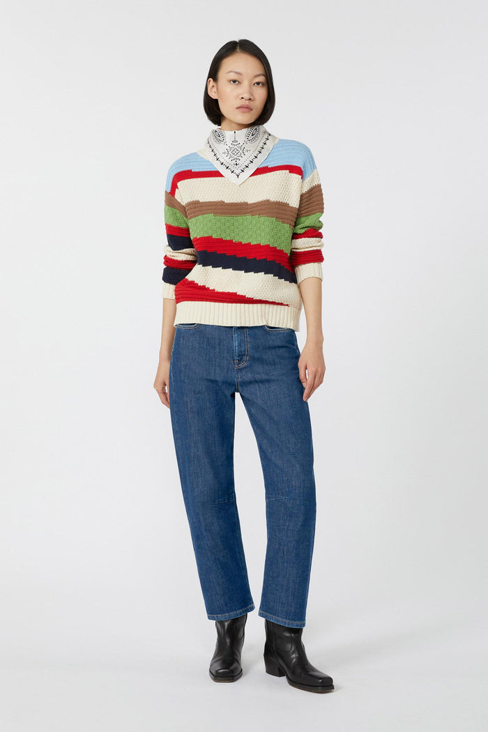 Maglia intarsiata in cotone-5