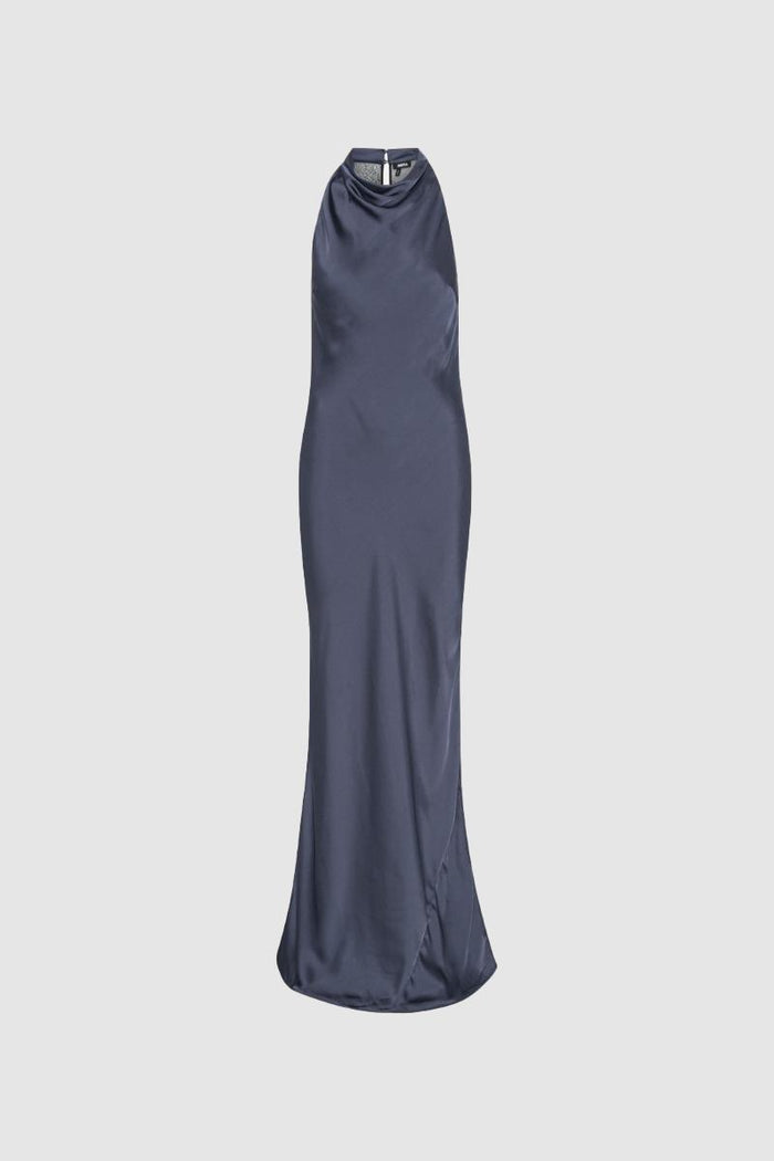 Abito lungo in pizzo blu scuro