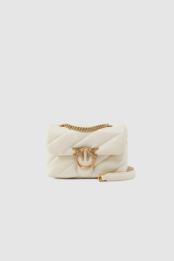 Borsa a tracolla piccola Love Bag Puff in nappa trapuntata