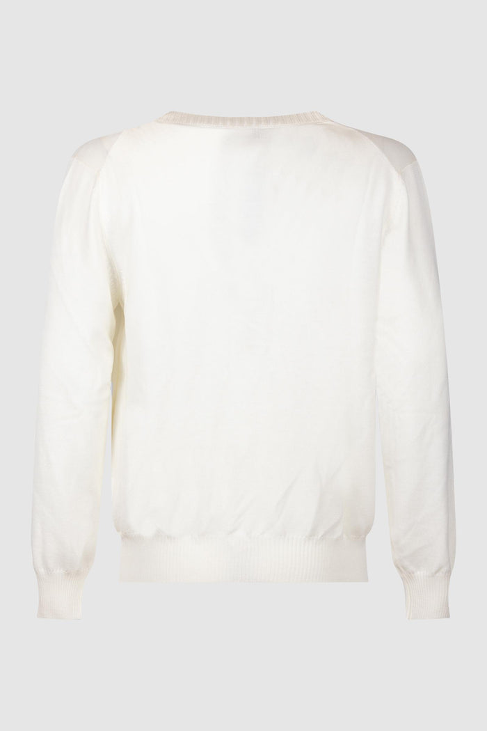 Cardigan bianco in maglia con bottoni-2