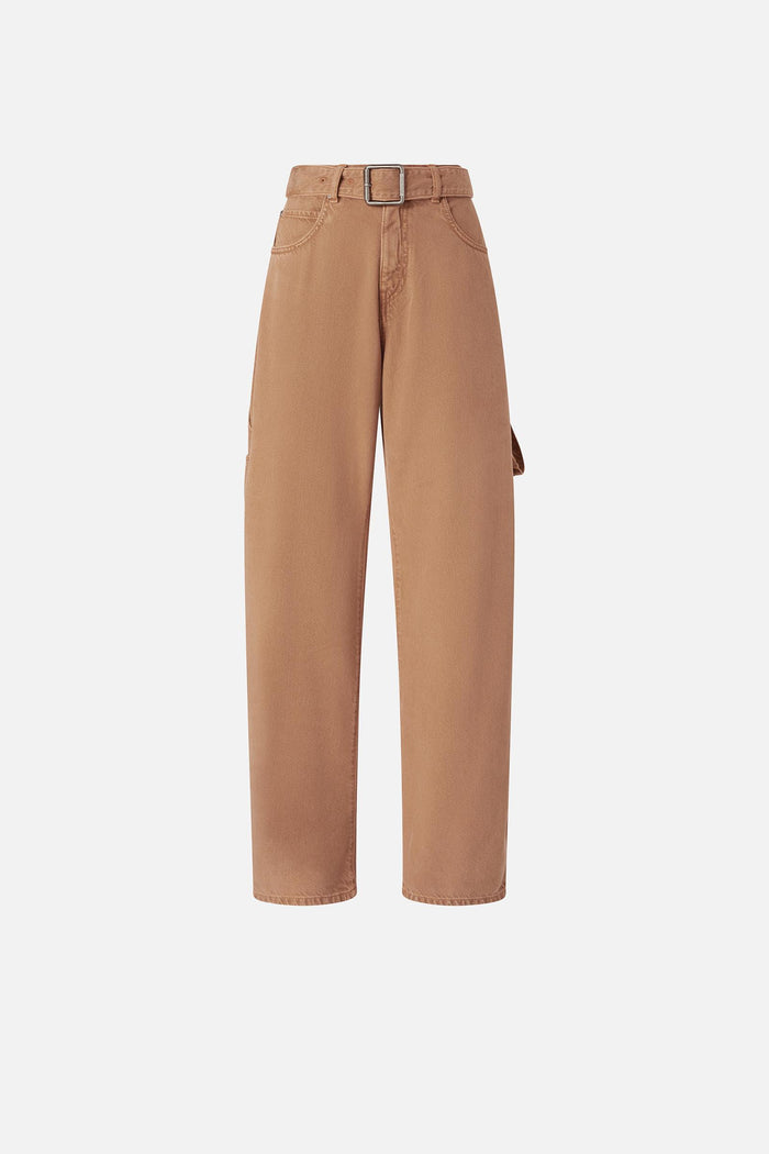 Pantalone balloon in denim con dettagli workwear-2