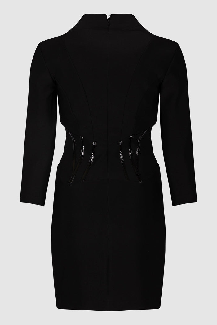 Abito in neoprene con dettagli corsetto-2