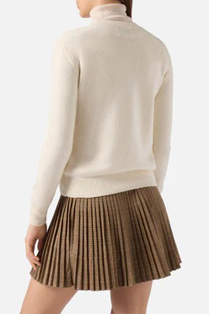 <BR/>Maglione New Queen in misto cashmere bianco con ricamo Ma cherie-3