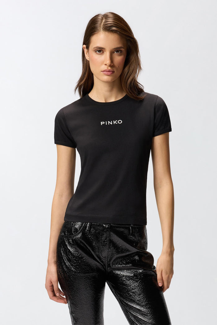 T-shirt maniche corte logo ricamato-3