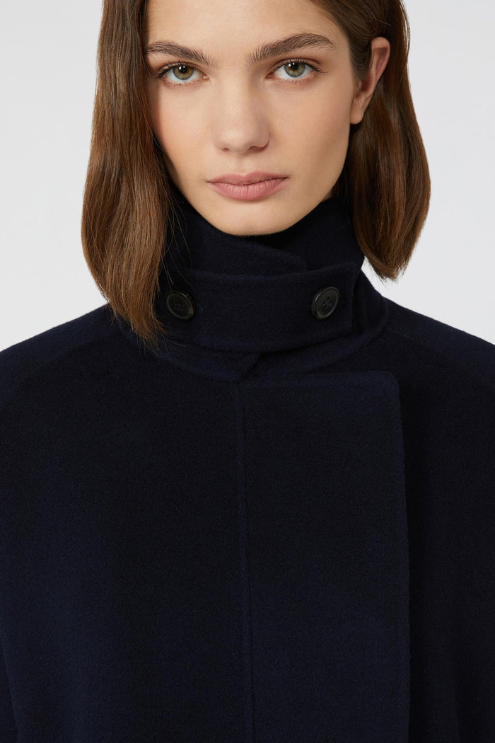 Cappotto crop in drap di lana-3