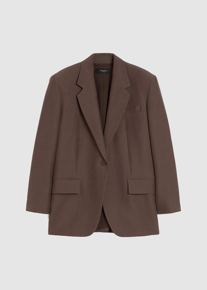 Blazer over in misto cotone