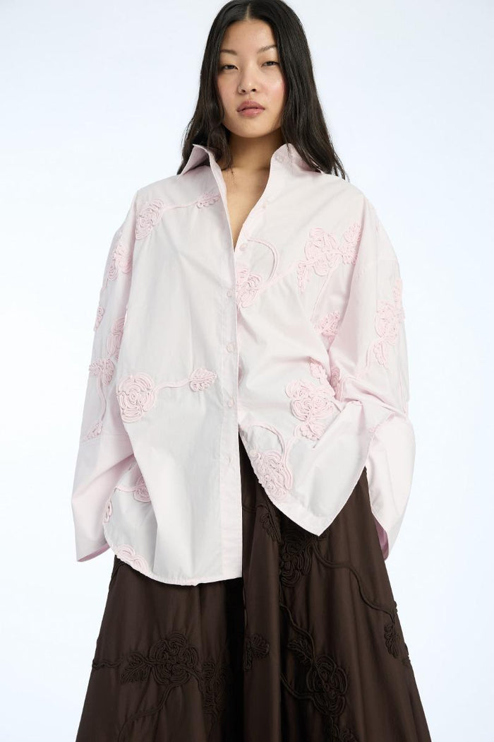 Camicia oversize a fiori rosa chiaro-7
