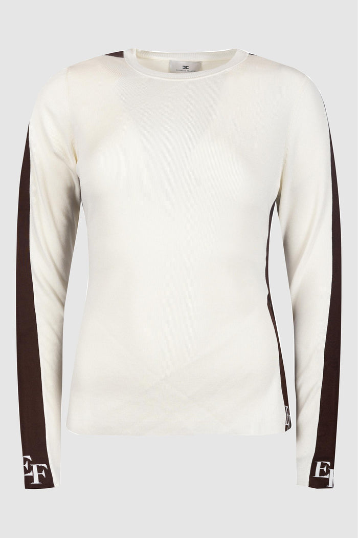 Maglia in viscosa con bande lucide