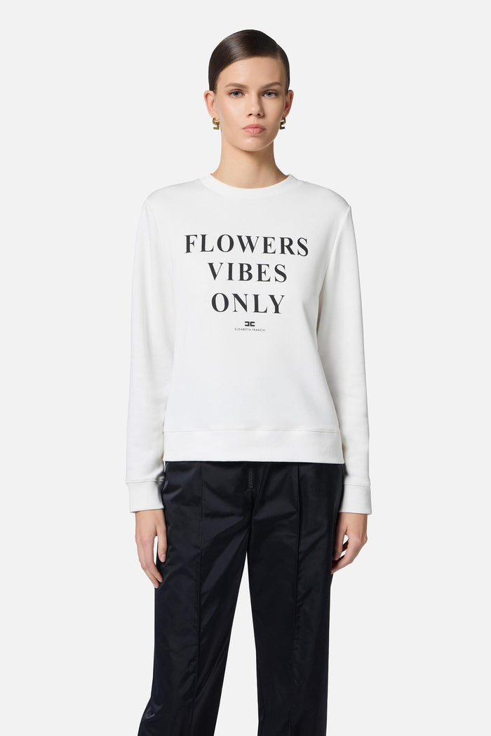 Felpa in cotone modal con lettering-3