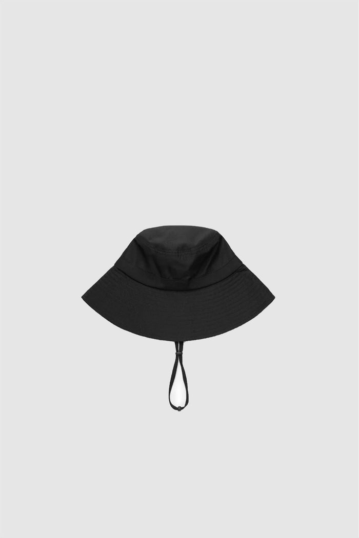 Cappello da pescatore nero unisex con tessuto resistente all'acqua-2