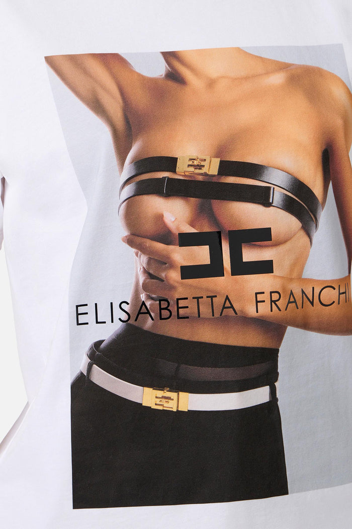 T-shirt in jersey di cotone con stampa fotografica-3