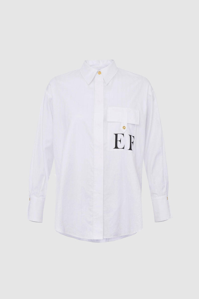 Camicia in popeline di cotone a righe