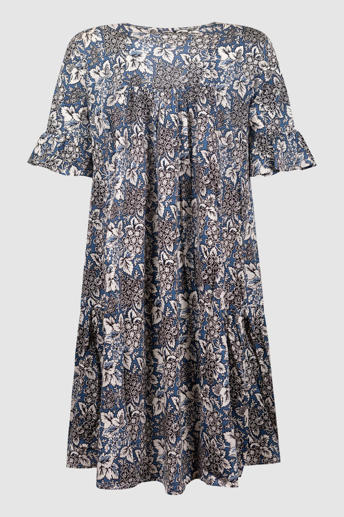 Abito in jersey di cotone stampato-2