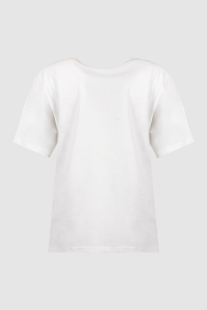 T-shirt dritta in jersey - Bianco-2