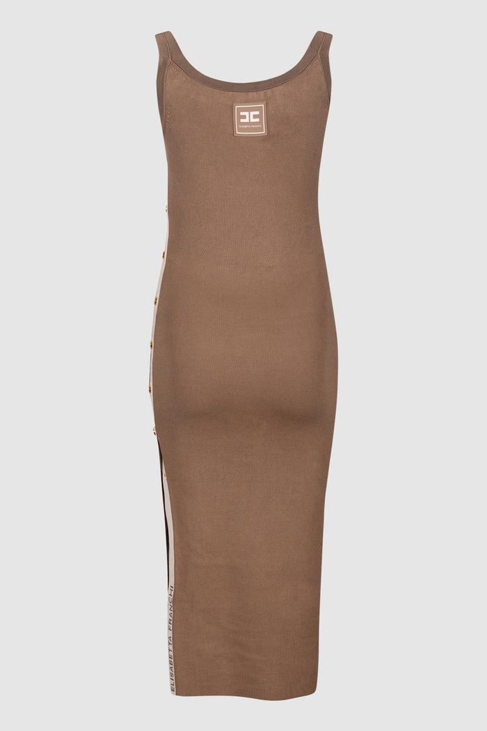 Abito in maglia con bande in viscosa lucida-2