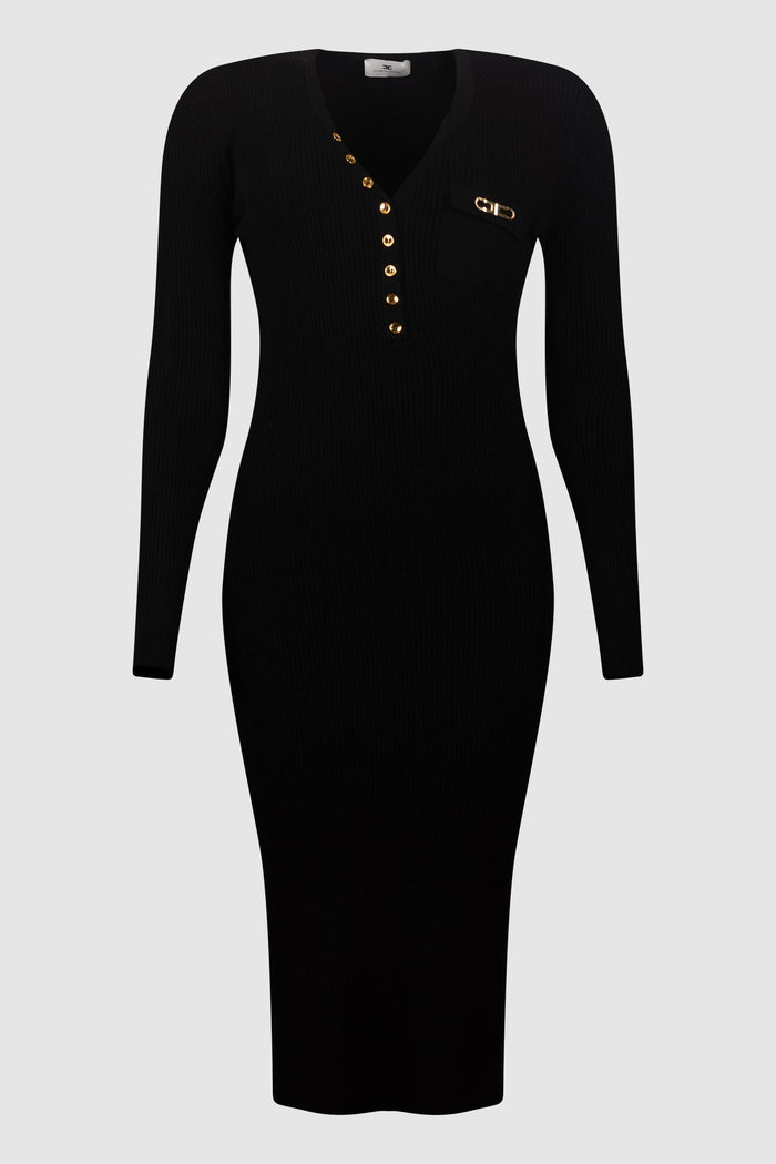 Abito in Maglia Lungo Nero