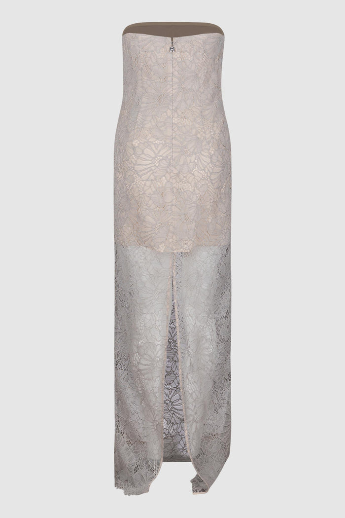 flower mesh tube dress-2