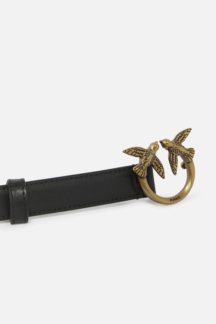 Cintura sottile Love Birds in pelle 2cm-3