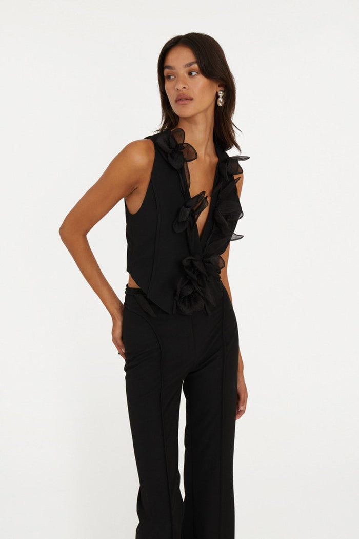 Gilet a fiori Nero-3