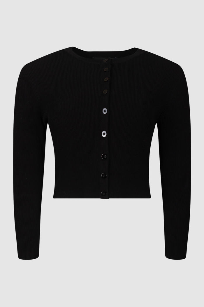 Cardigan Corto in Maglia a Costine
