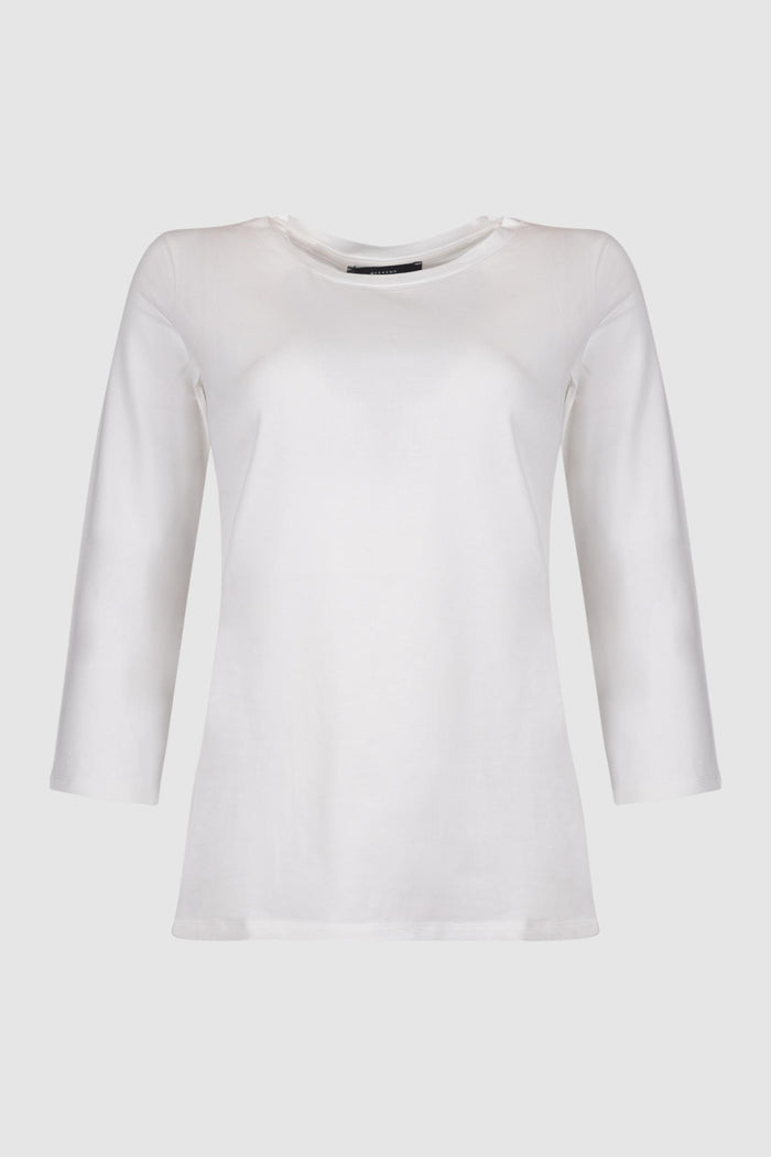 T-shirt in cotone stretch - Bianco