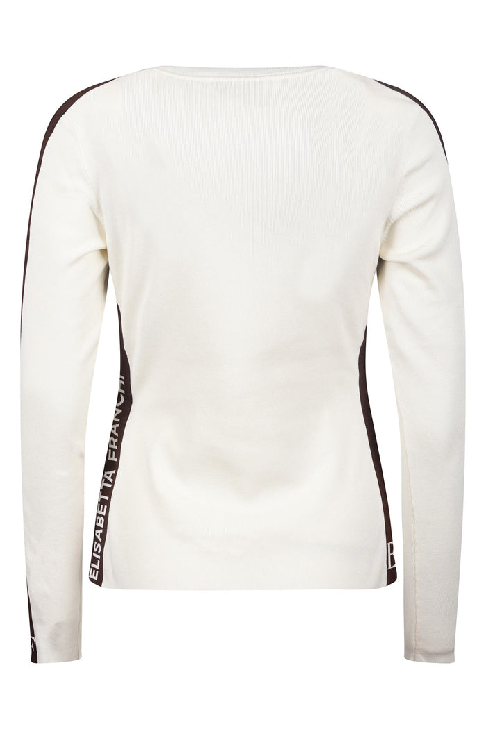 Maglia in viscosa con bande lucide-4