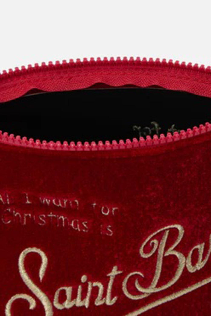 <BR/>Pochette Aline Velvet in velluto rosso-3