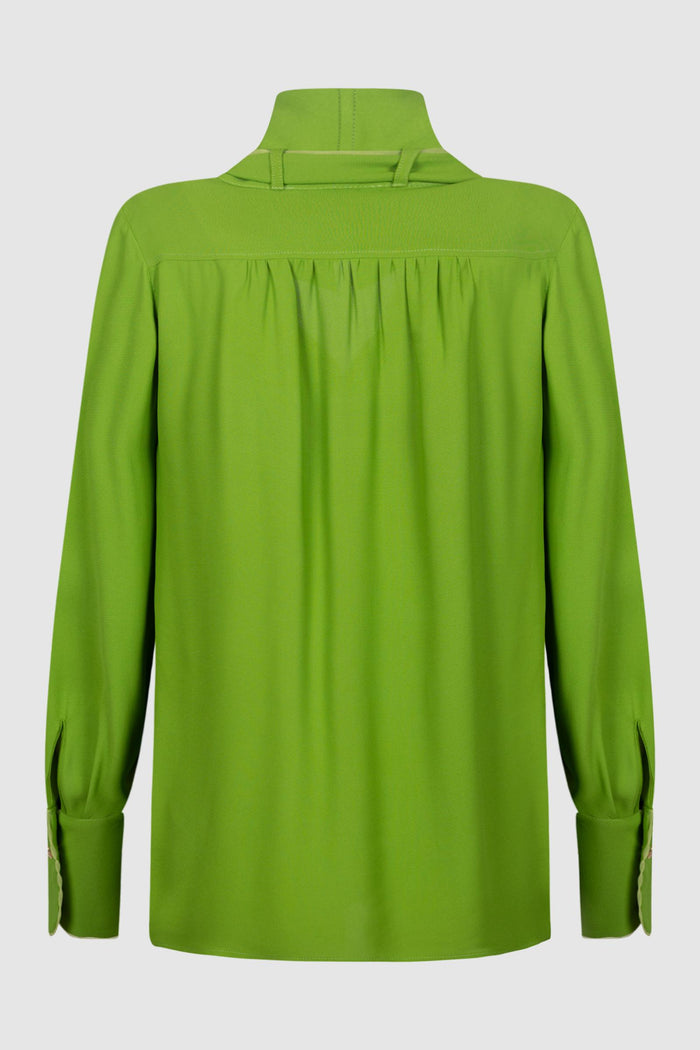 Camicia in georgette di viscosa con fusciacca-2