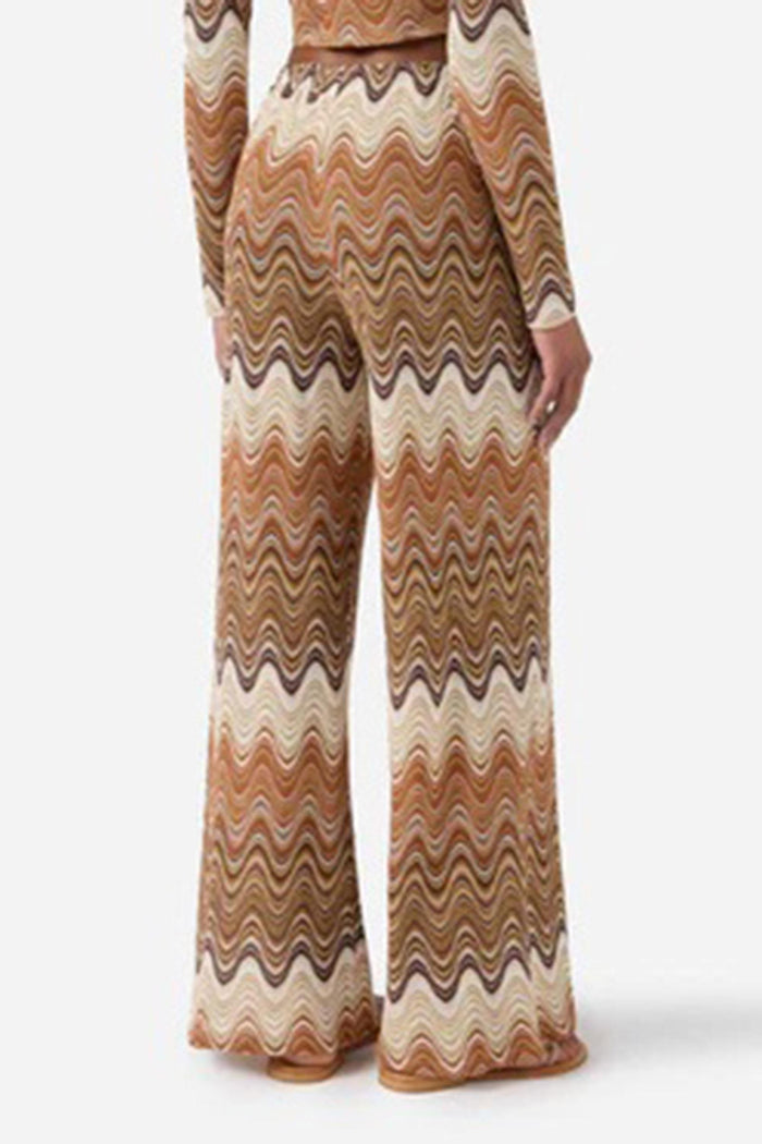 Pantalone lungo Amalia in raschel degradé marrone-4