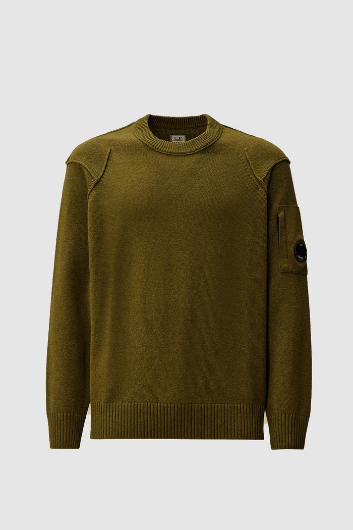 Maglione girocollo con lenti in lana d'agnello GRS