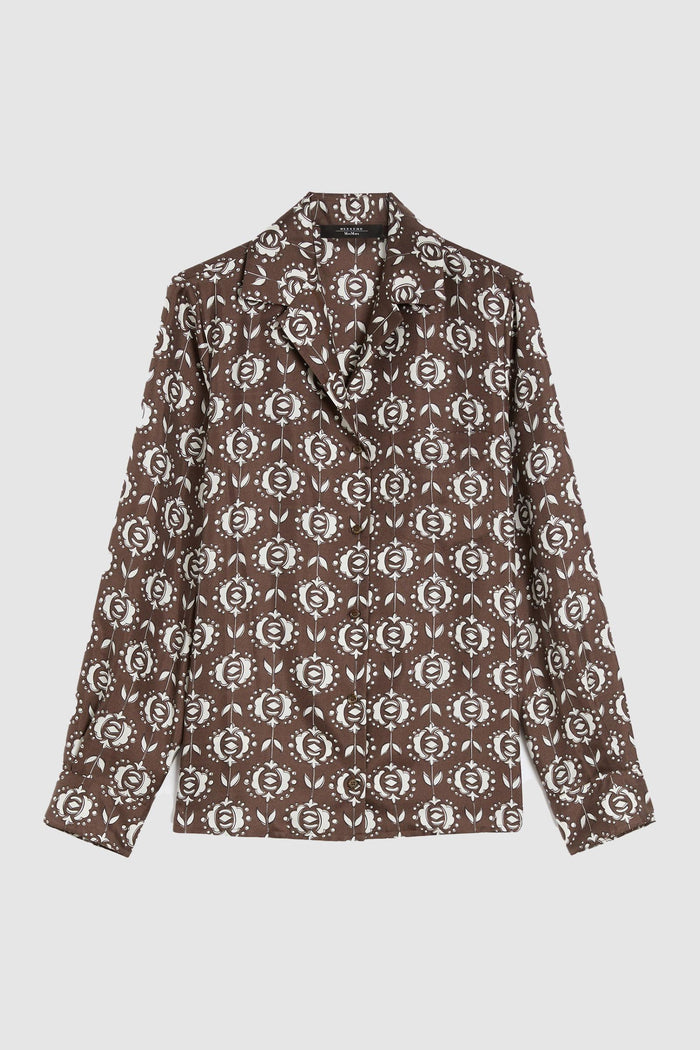 Oncia camicia in seta stampata