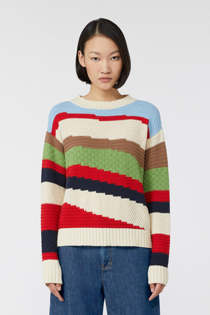 Maglia intarsiata in cotone-2