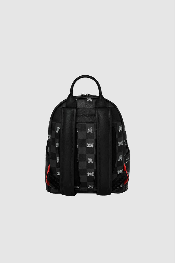 Sprayground Gray Peeking Character Check Savage Backpack Black-2
