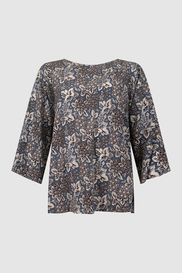 Blusa in crêpe de Chine di seta stampata