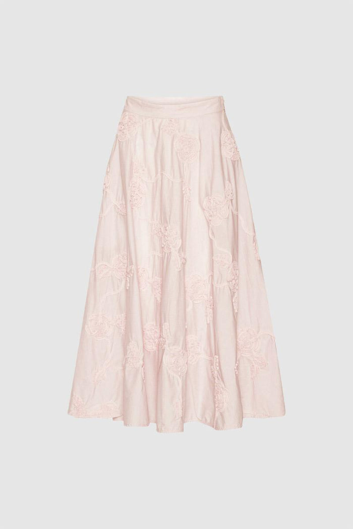 Gonna lunga a fiori rosa chiaro