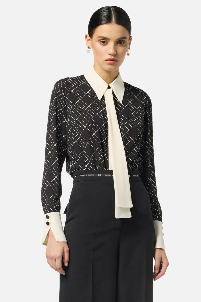 Camicia in georgette con stampa bi-color-3