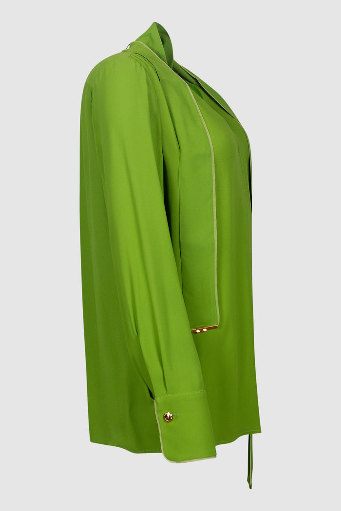 Camicia in georgette di viscosa con fusciacca-3