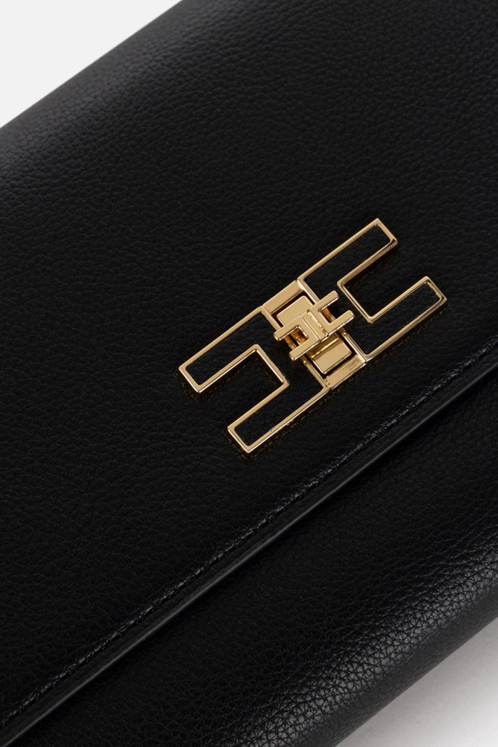 Clutch con tracolla e placca logo-4