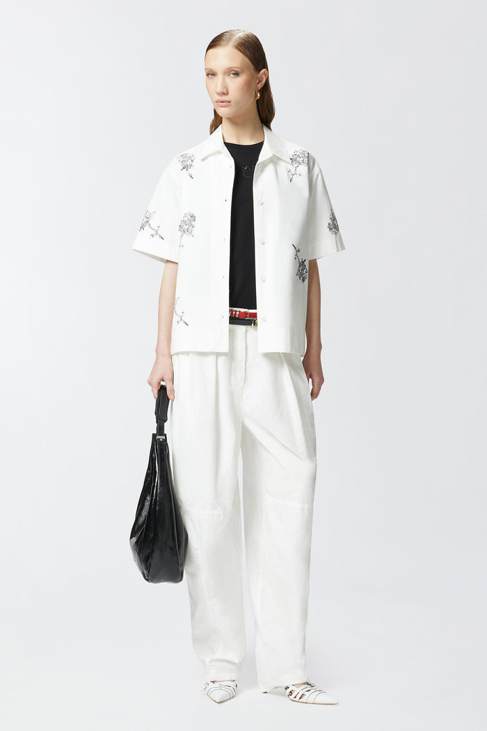 T-shirt maniche corte logo ricamato-4