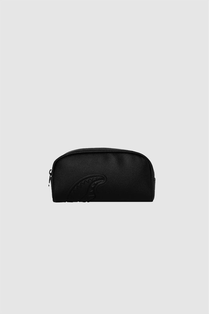 SILVER SIDE DRIP BLACK CHECK PENCIL POUCH-2