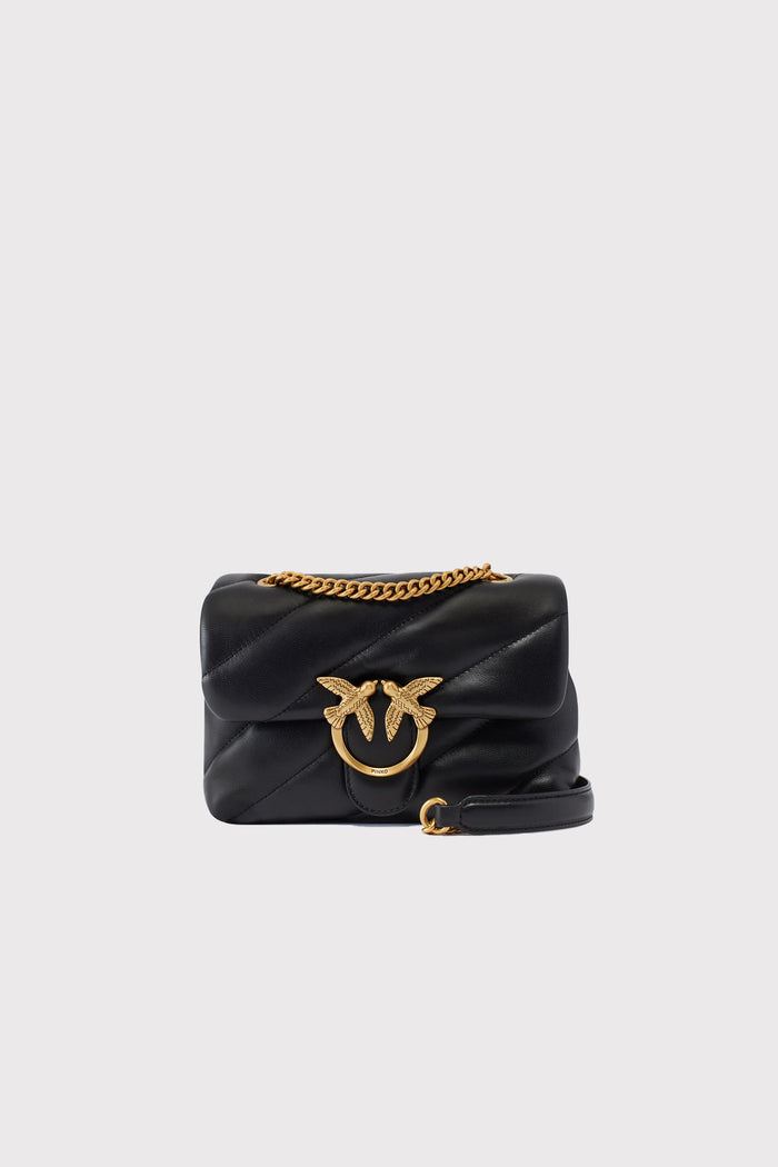 Borsa a tracolla piccola Love Bag Puff in nappa trapuntata