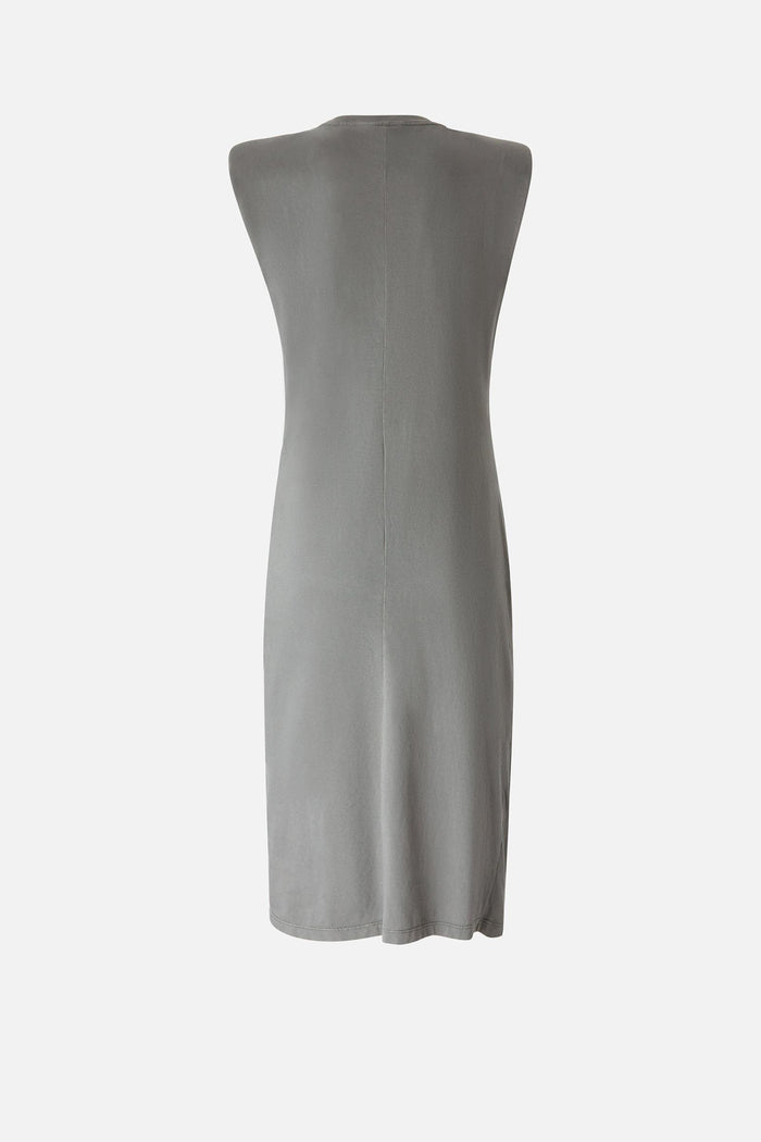 Abito midi in maglia con spalle imbottite-2