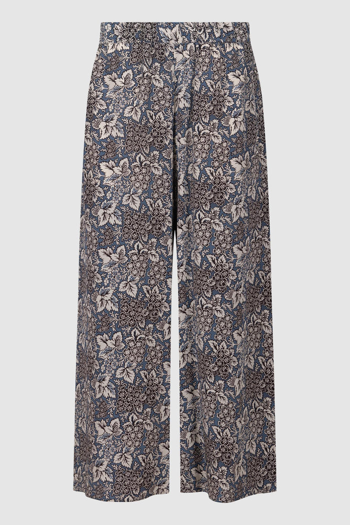 Pantalone in crêpe de Chine stampata