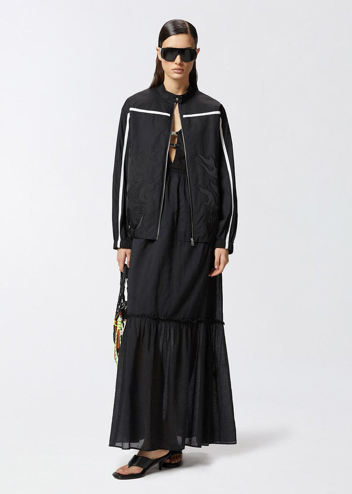 Vestito lungo smanicato in cotone con scollo-6