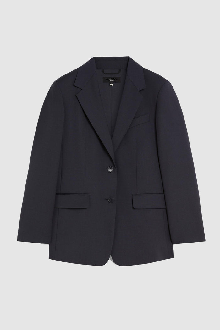 Materia blazer monopetto in tela di mista lana